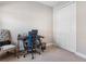 Bedroom space featuring a neutral color scheme, plush carpet, a workspace, and a closet for storage at 4418 Lions Gate Ave, Clermont, FL 34711