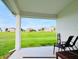 Covered patio overlooking a lush green lawn and neighborhood at 4418 Lions Gate Ave, Clermont, FL 34711