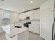 Well-lit kitchen features stainless appliances, a center island, and white cabinets at 4556 Windy Oak Way, St Cloud, FL 34772