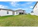 Beautiful backyard featuring lush green grass, modern home design, and spacious area at 5733 Iron Brand Rd, St Cloud, FL 34771