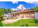 Backyard with pool, stone patio and manicured lawn at 1272 Mount Logan Dr, Apopka, FL 32712