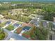 Aerial view of a new construction in a wooded area with a red line indicating property lines at 16121 Sw 37Th Terrace Rd, Ocala, FL 34473