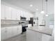Modern kitchen with white cabinets, granite countertops, stainless steel appliances, and island at 16121 Sw 37Th Terrace Rd, Ocala, FL 34473