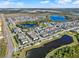 Expansive aerial view of neighborhood with multiple ponds and lush greenery at 17055 Wynford Ln, Winter Garden, FL 34787