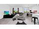 Bright living room with large sectional, chaise lounge, accent rug, and neutral paint at 2126 Derwent Dr, Davenport, FL 33896