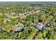 Aerial view showcasing property, mature trees and in-ground pool at 31024 Prestwick Ave, Sorrento, FL 32776