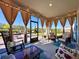 Inviting sunroom featuring comfortable seating, string lights, and a view of the backyard at 4562 Tribute Trl, Kissimmee, FL 34746