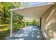 Covered patio area offering ample space for outdoor seating and relaxing under the shaded roof at 616 Conroy St, Orlando, FL 32805