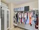 Walk-in closet featuring shelving, hanging racks, shoe storage and modern sliding door cabinet at 6799 Helmsley Cir, Windermere, FL 34786