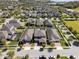 Aerial view of a neighborhood highlighting the well-kept homes, green lawns, and community layout at 7131 Desert Mandarin St, Winter Garden, FL 34787