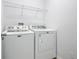 Functional laundry room equipped with a washer, dryer, and wire shelving at 869 Taramundi Dr, Oviedo, FL 32765