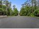 Long asphalt road through lush green trees leads to the neighborhood entrance at 3138 Lee Shore Loop, Orlando, FL 32820