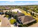 Wide aerial view of community homes and an open field at 3492 La Jolla Dr, Clermont, FL 34711