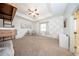 Charming bedroom featuring a bunk bed, ample space, and a decorative wall design at 36649 Forestdel Dr, Eustis, FL 32736