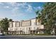 Modern townhomes featuring sleek lines, large windows, and inviting outdoor areas, surrounded by lush greenery at 1004 E Robinson St # 1, Orlando, FL 32801