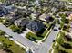 Aerial view of a neighborhood featuring beautiful homes and manicured lawns in a suburban community at 16003 Tangerine Blossom Way, Winter Garden, FL 34787
