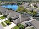 Aerial view of homes in the Cypress Springs community near a serene lake with mature trees and green spaces at 2519 Cypress Trace Cir, Orlando, FL 32825