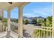Spacious balcony overlooking colorful neighborhood homes, offering a pleasant outdoor retreat at 3083 Pirate Way, Kissimmee, FL 34747