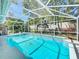 Bright and sunny screened-in pool with a view of the surrounding landscaping at 358 Morning Creek Cir, Apopka, FL 32712