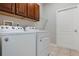 Efficient laundry room with modern washer and dryer units, featuring ample space at 504 Sonata Ct, Winter Springs, FL 32708