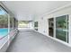 Covered patio with access to the home and a view of the pool, ideal for outdoor living at 533 Baxter St, Orlando, FL 32806