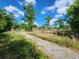 Land featuring a gravel road entrance with overgrown grass and surrounding trees, under a partly cloudy sky at 947 Ferne Dr, Longwood, FL 32779
