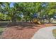 Community playground featuring a swing set and a colorful climbing structure with slides under a canopy of mature trees at 1233 Bramley Ln, Deland, FL 32720