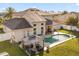 Aerial view of home with a pool, gazebo, patio area, and lush backyard at 12720 Greco Dr, Orlando, FL 32824
