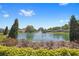 Scenic pond with fountain feature surrounded by landscaping in a quiet community setting at 2140 Lilypad Ln, Windermere, FL 34786