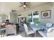 Covered patio with ceiling fans, comfortable seating, and an outdoor dining area, perfect for enjoying outdoor meals and relaxation at 4631 Cypress Forest Ln, St Cloud, FL 34772