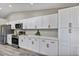 Updated kitchen featuring white cabinets, stainless steel appliances, and stylish hardware at 5307 Sandy Hill Dr, Orlando, FL 32821
