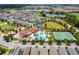 Resort-style community showcasing the pool, splash pad, tennis courts, and surrounding neighborhood at 9513 Amber Chestnut Way, Winter Garden, FL 34787