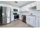 Modern kitchen with stainless steel appliances, white cabinets, and stylish countertops at 2471 Tahoe Cir # 00, Winter Park, FL 32792