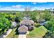 Aerial view of a well-maintained home, landscaped lawns, and an inviting neighborhood at 9649 Water Fern Cir, Clermont, FL 34711