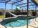 Relaxing screened-in pool area complete with a slide and a spa, perfect for entertaining at 115 Royalty Cir, Sanford, FL 32771