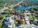 Aerial view displaying the property's layout and proximity to neighborhood streets at 120 Lake Dr, Oviedo, FL 32765