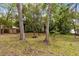 Spacious backyard featuring mature trees and a fire pit at 217 Oak Park Pl, Casselberry, FL 32707