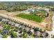 Aerial view of a neighborhood with lush greenery, a sports field and neighborhood homes at 2224 Romanum Dr, Winter Garden, FL 34787