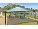 Angle view of the playground equipment, which has climbing bars, bridges, slides, and a protective canopy at 3780 Woodhurst Ct, Oviedo, FL 32766