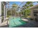 Enclosed pool area with screened-in enclosure, providing a private and relaxing space for swimming and lounging at 512 Weston Pl, Debary, FL 32713