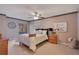 Neutral bedroom featuring a ceiling fan, soft carpet, and calm, inviting decor at 1912 Abbington St # Ge, Apopka, FL 32712