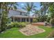 A picturesque backyard with a well-manicured lawn, mature landscaping, and a beautiful water fountain at 1923 Osman Ave, Orlando, FL 32806