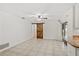 Open dining space with decorative barn door and sliding glass doors to backyard at 1925 Poinsetta Ln, Maitland, FL 32751