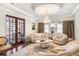 Elegant living room with a chandelier, rich hardwood floors, and refined décor at 1984 Windermere Rd, Windermere, FL 34786