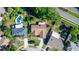 Aerial view of the property showcasing the backyard pool, landscaping, and neighborhood at 320 Dublin Dr, Lake Mary, FL 32746