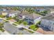 Suburban aerial view showing the proximity of houses, each with unique architectural and backyard features at 501 Burma St, Kissimmee, FL 34747