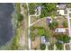 Wide aerial view of home in a serene neighborhood near a lake at 809 Poinsettia Dr, Eustis, FL 32726