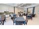 Spacious dining area with modern tables, chairs, and elegant decor at 2168 Seagrass Pt # 424, Kissimmee, FL 34747