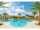 Luxurious pool surrounded by lush greenery and palm trees, perfect for relaxation and recreation at 2168 Seagrass Pt # 424, Kissimmee, FL 34747