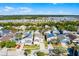 Residential neighborhood showcasing a variety of homes, lush trees, and community layout from an aerial perspective at 218 Castlemain Cir, Davenport, FL 33897